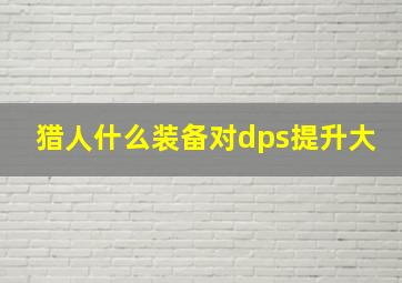 猎人什么装备对dps提升大