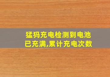 猛犸充电检测到电池已充满,累计充电次数