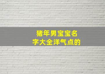 猪年男宝宝名字大全洋气点的