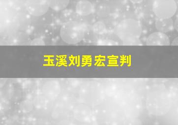 玉溪刘勇宏宣判