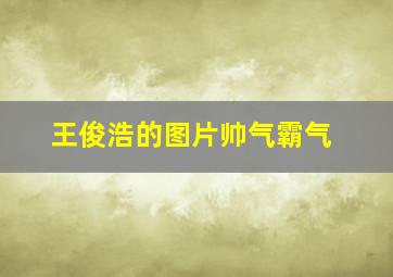 王俊浩的图片帅气霸气