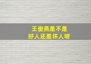 王俊燕是不是好人还是坏人呀