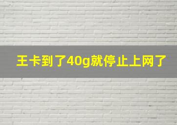 王卡到了40g就停止上网了