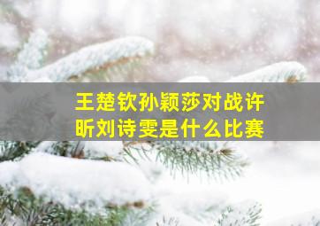 王楚钦孙颖莎对战许昕刘诗雯是什么比赛