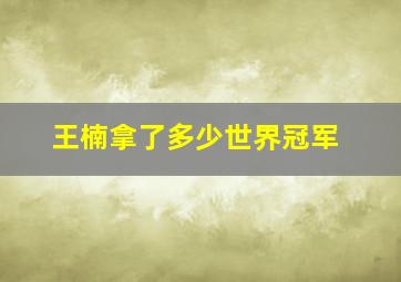 王楠拿了多少世界冠军