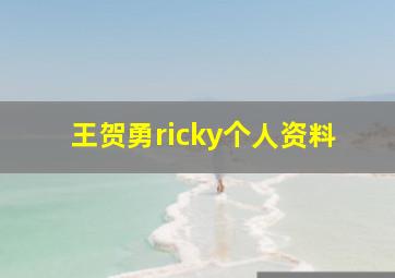 王贺勇ricky个人资料