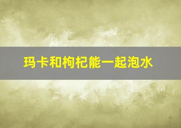 玛卡和枸杞能一起泡水