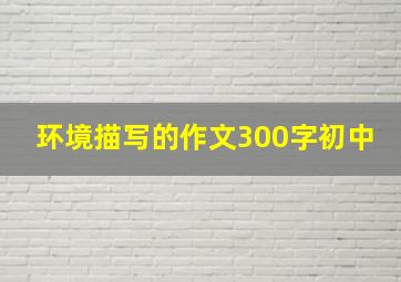 环境描写的作文300字初中