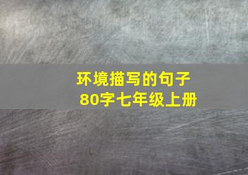 环境描写的句子80字七年级上册