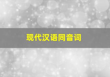 现代汉语同音词