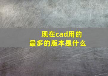 现在cad用的最多的版本是什么