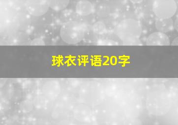 球衣评语20字