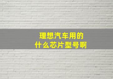 理想汽车用的什么芯片型号啊