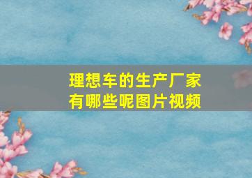 理想车的生产厂家有哪些呢图片视频