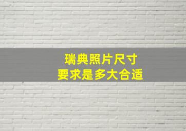 瑞典照片尺寸要求是多大合适