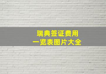 瑞典签证费用一览表图片大全