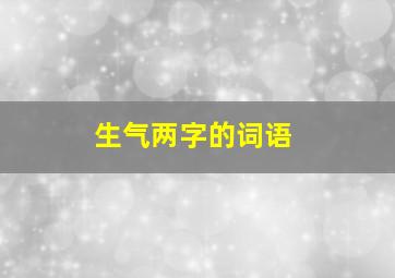 生气两字的词语