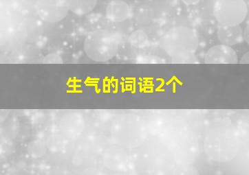 生气的词语2个