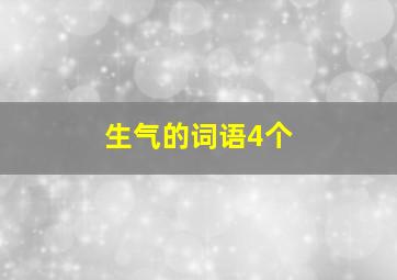 生气的词语4个