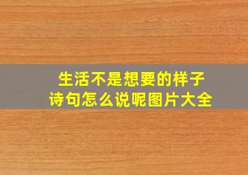 生活不是想要的样子诗句怎么说呢图片大全