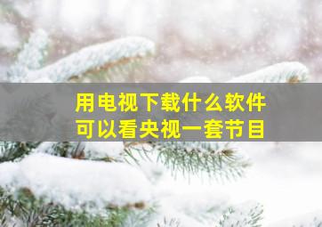 用电视下载什么软件可以看央视一套节目