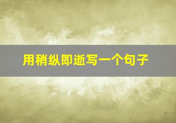 用稍纵即逝写一个句子