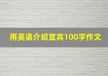 用英语介绍宜宾100字作文