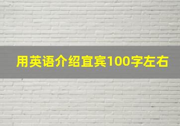 用英语介绍宜宾100字左右