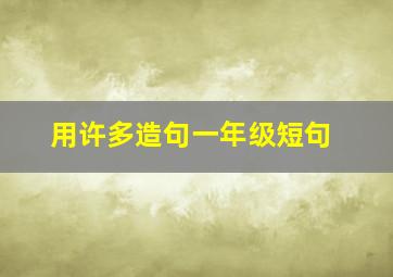 用许多造句一年级短句