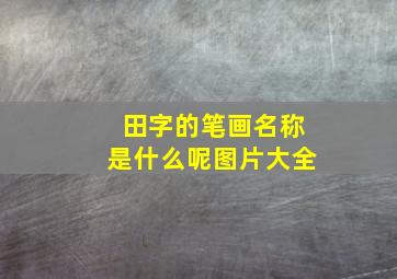 田字的笔画名称是什么呢图片大全