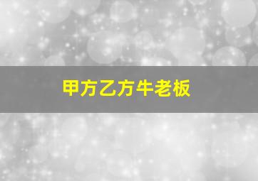 甲方乙方牛老板