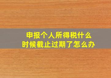 申报个人所得税什么时候截止过期了怎么办