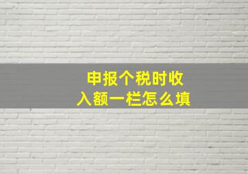 申报个税时收入额一栏怎么填