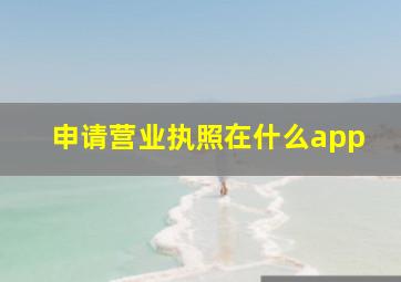 申请营业执照在什么app