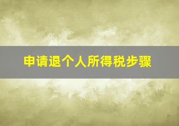 申请退个人所得税步骤