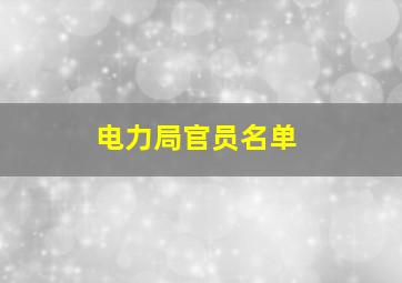 电力局官员名单