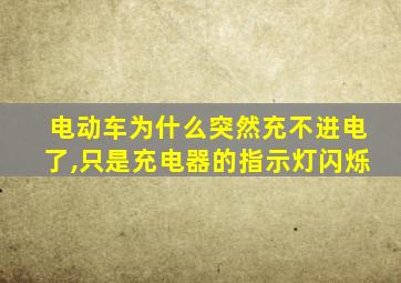 电动车为什么突然充不进电了,只是充电器的指示灯闪烁