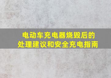 电动车充电器烧毁后的处理建议和安全充电指南