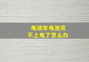 电动车电池充不上电了怎么办