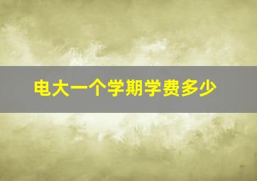 电大一个学期学费多少