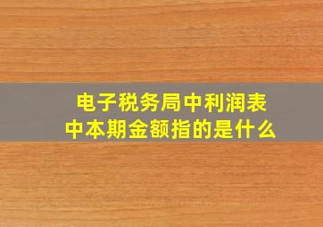 电子税务局中利润表中本期金额指的是什么