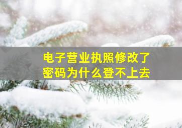 电子营业执照修改了密码为什么登不上去