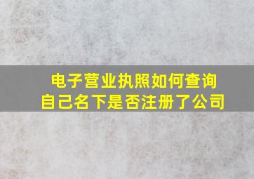 电子营业执照如何查询自己名下是否注册了公司