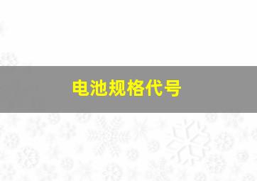 电池规格代号