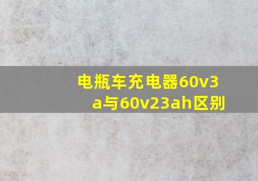 电瓶车充电器60v3a与60v23ah区别