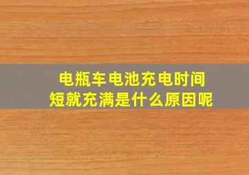 电瓶车电池充电时间短就充满是什么原因呢