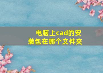 电脑上cad的安装包在哪个文件夹