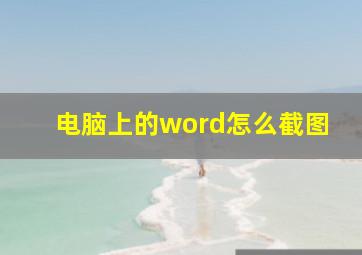 电脑上的word怎么截图