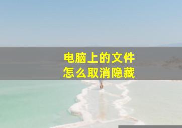 电脑上的文件怎么取消隐藏