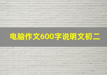 电脑作文600字说明文初二